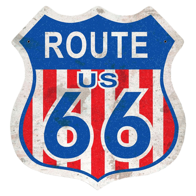 Hovedbilde Route 66 Red White Blue Shield